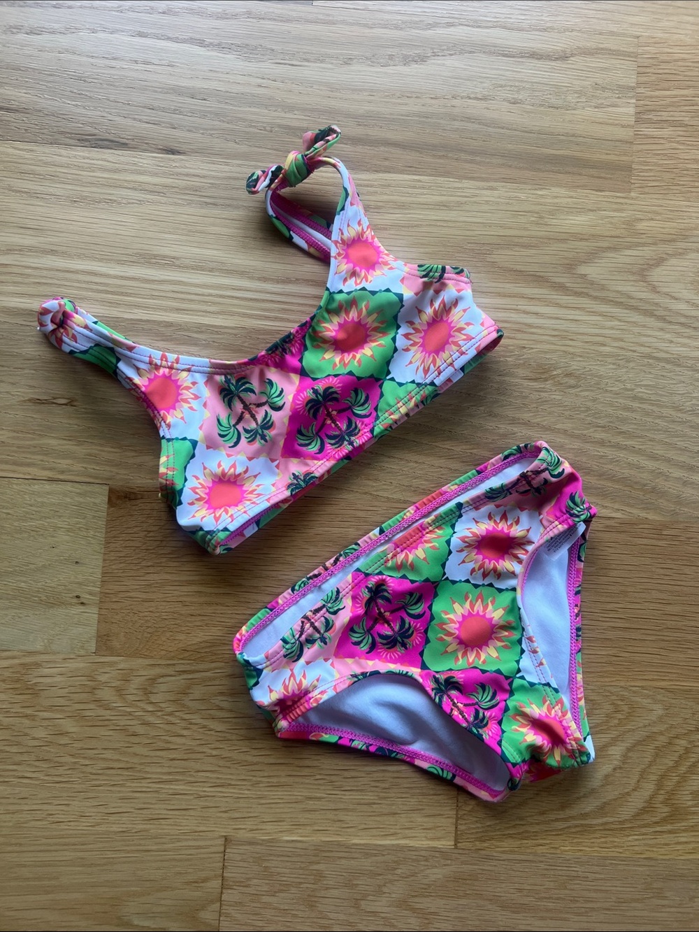 Janie and Jack Pink & Green Floral Two-Piece Swim Set